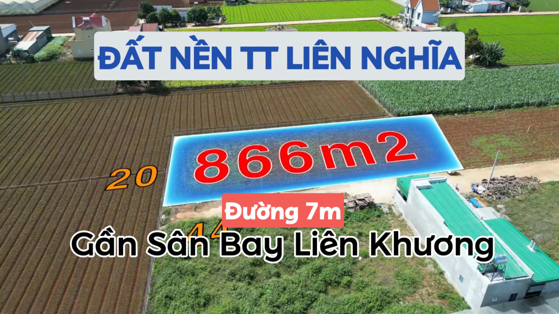 🌐🌐 Đất Nền Thị Trấn Liên Nghĩa 🏝️🏝️ Diện Tích: 44 x 20 - 200m2 Đất Thổ Cư - Đường Bê Tông 7m.