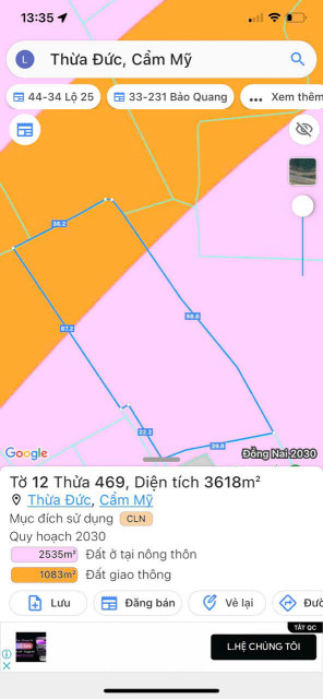 Đất tốt giá đầu tư 798999....3168m2 đất mặt tiền đường 770B full hồng.