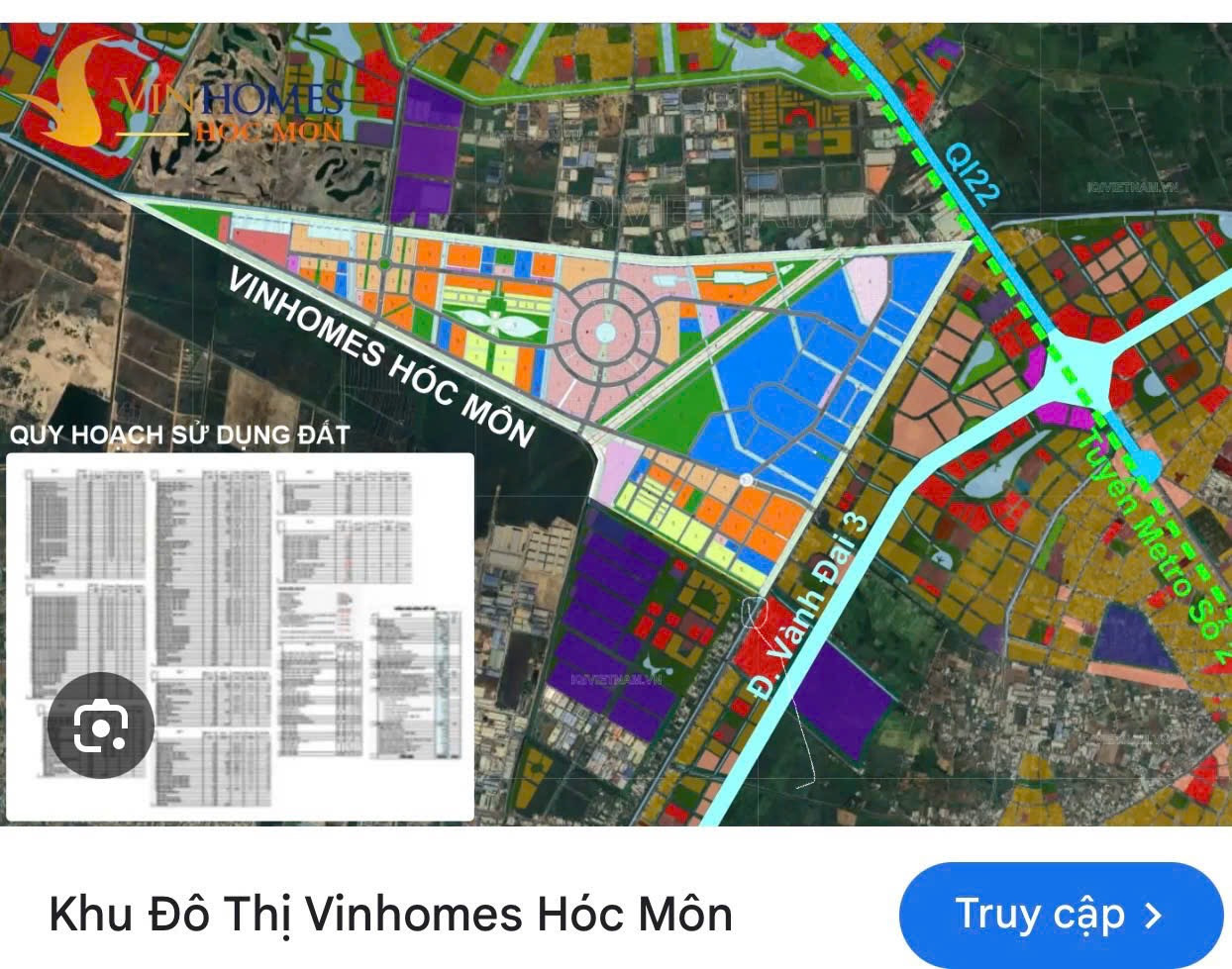 Bán Đất cạnh dự án Vinhomes Hóc Môn