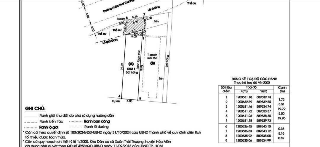 Bán đất 125.4m² 4.5 tỷ tại Xã Xuân Thới Thượng Huyện Hóc Môn
