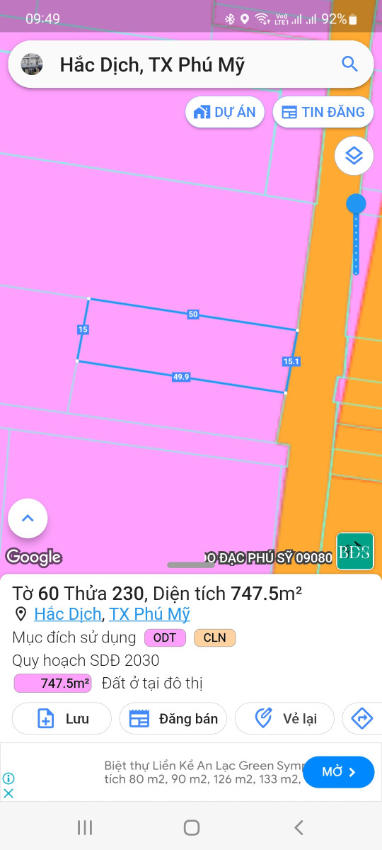 Nhà Đất Hâc Dịch TX Phú Mỹ Bà Rịa - Vũng Tàu
