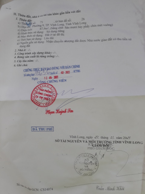 Bán đất nền khu dân cư 717 Phường 9: full thổ 67.9m2