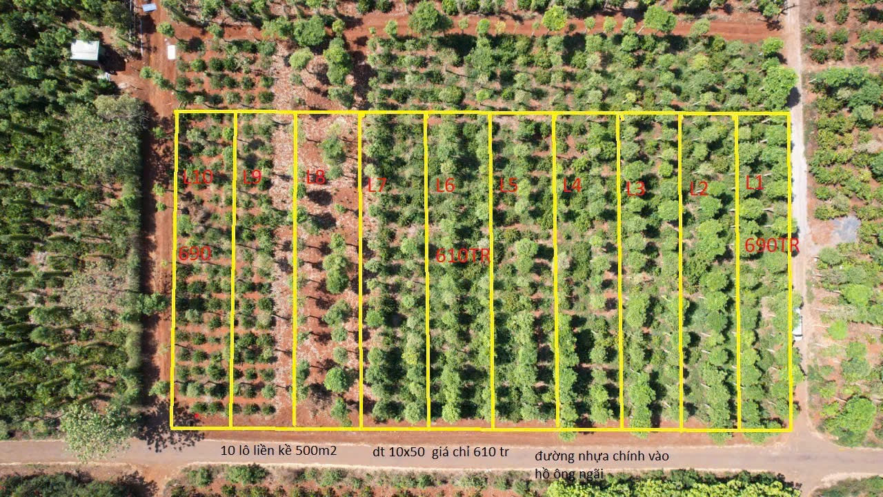 Bán đất 500m² 610 triệu tại Phường Khánh Xuân Thành phố Buôn Ma Thuột