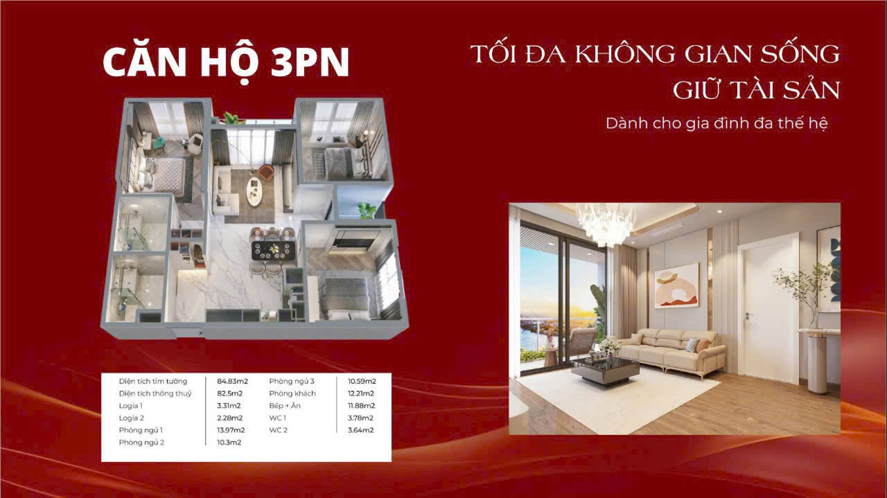 Đầu tư ngay căn hộ 3pn căn góc view quảng trường Hùng Vương cơ hội sinh lời cao