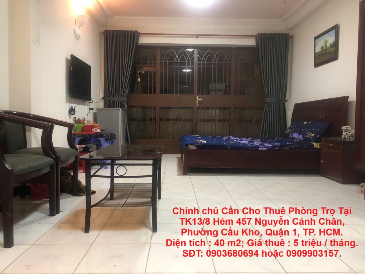 Chính chủ Cần Cho Thuê Phòng Trọ Tại Trung Tâm Quận 1, TP. Hồ Chí Minh.