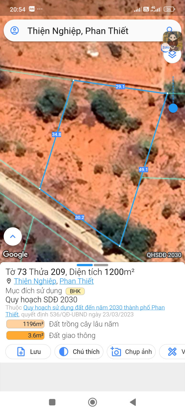 Bán đất 1200m² 1.44 tỷ tại Xã Thiện Nghiệp Thành phố Phan Thiết