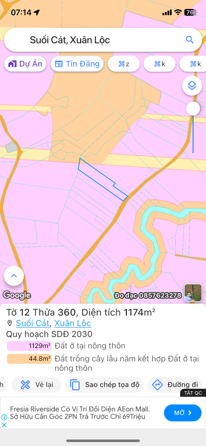 Bán đất 1174m² 2.5 tỷ tại Xã Suối Cát Huyện Xuân Lộc