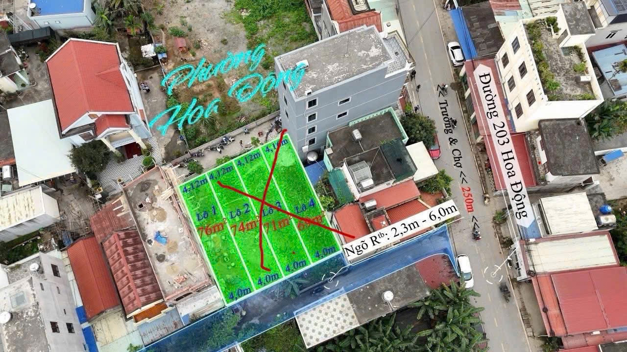 Bán 76m Hoa Động , cách đường 230 :20m, gần chợ . L/h:076.231.9990 e Thuý