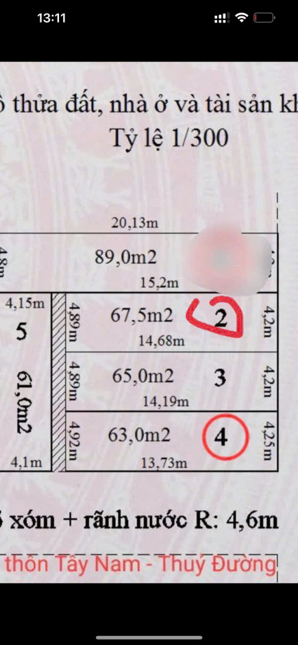 Bán đất 67m² 2.7 tỷ mặt đường thôn  tại Xã Thuỷ Đường Huyện Thuỷ Nguyên