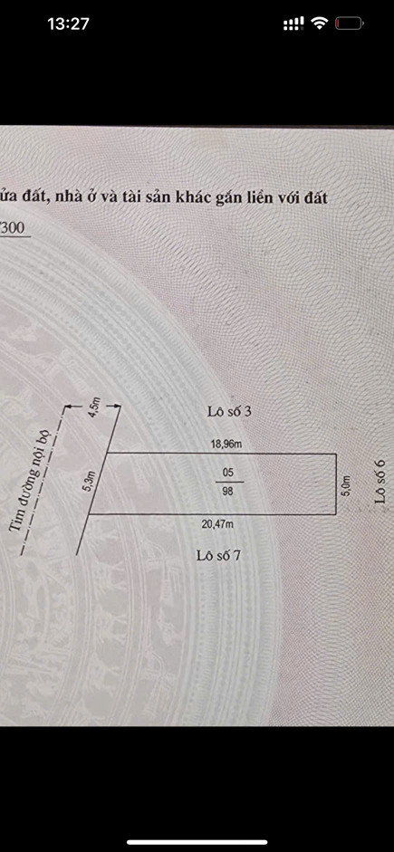 Bán đất 98m² 3.53 tỷ chung cư Đầm Phường