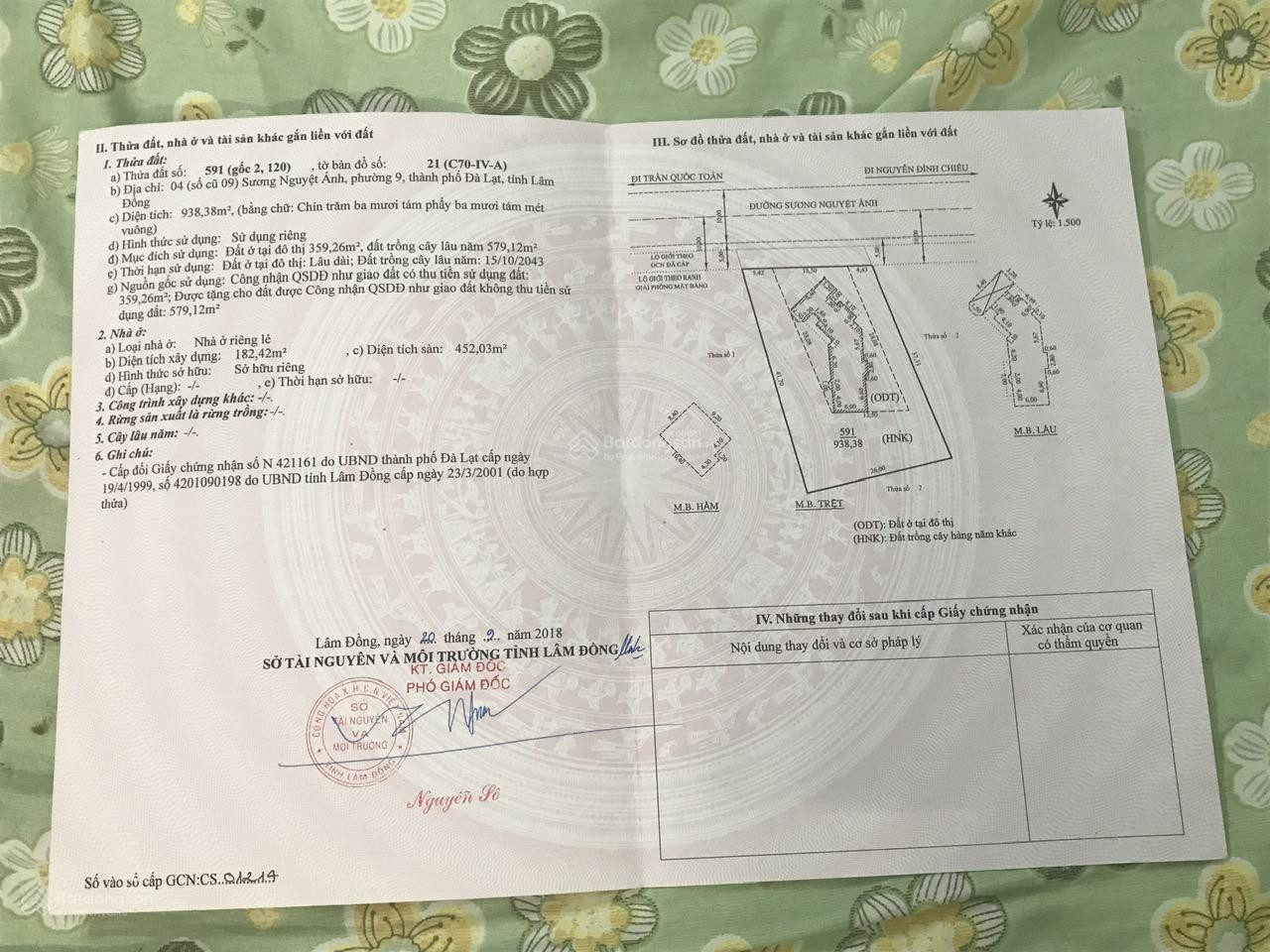 Bán biệt thự đường Sương Nguyệt Ánh
