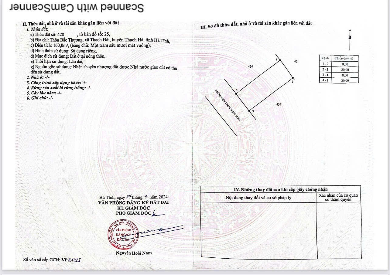 CHÍNH CHỦ CẦN BÁN  LÔ ĐẤT TẠI Khu Đô Thị Hà Mỹ Hưng, Hàm Nghi, Xã Thạch Đài, Thạch Hà, Hà Tĩnh.