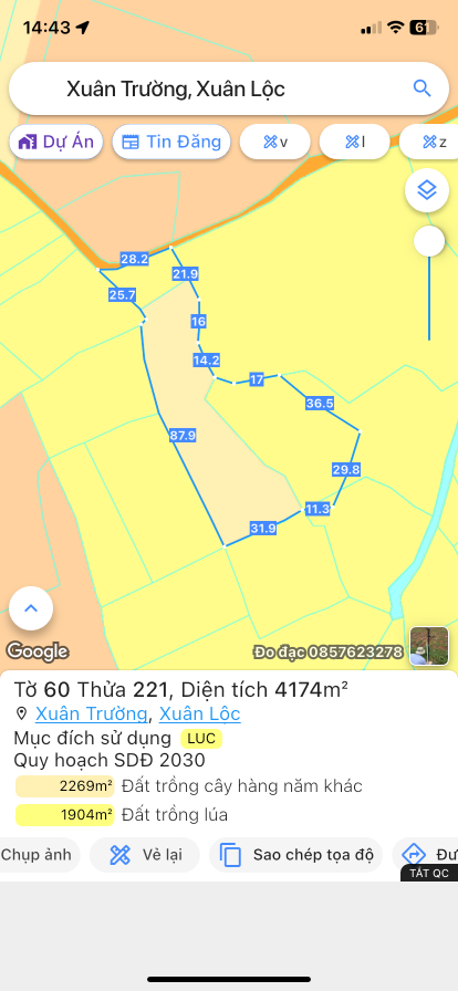 Bán đất 4173.7m² 1.5 tỷ tại Xã Xuân Trường Huyện Xuân Lộc