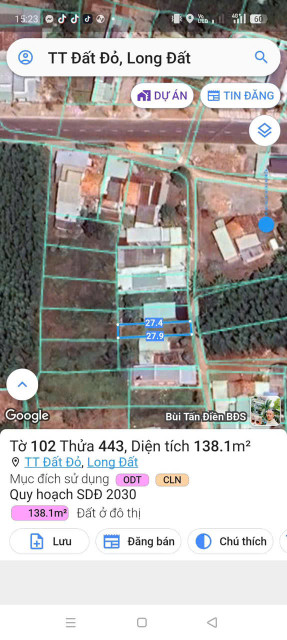 Cần bán đất lô đường Tạ Văn Sáu đất đỏ 138m2 có 60m thổ cư