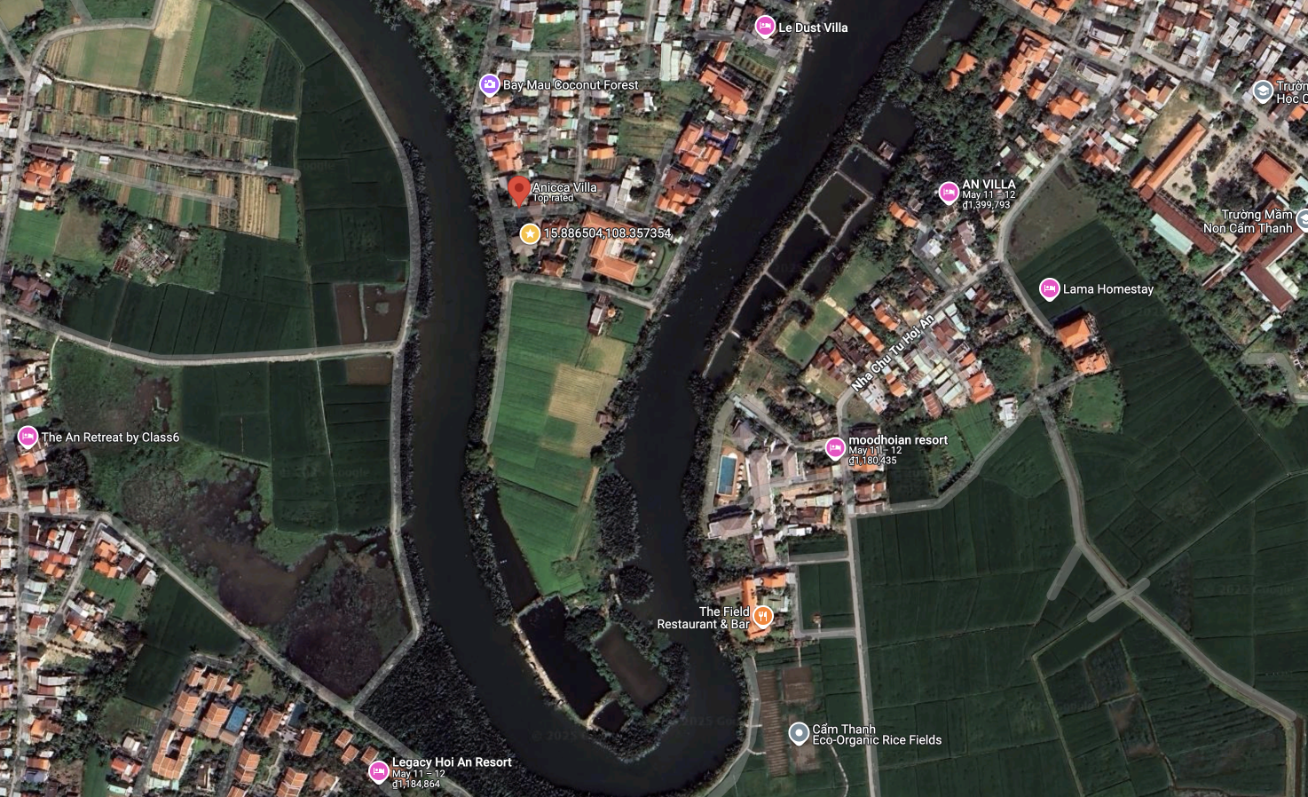 Biệt thự du lịch view mặt sông mặt cánh đồng gần Biển Cửa Đại và phố cổ Hội An