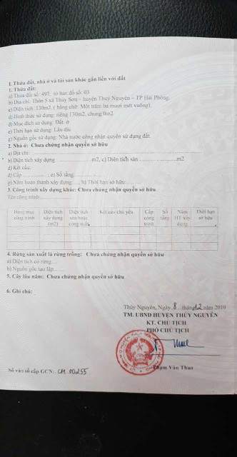 Bán đất 130m² mặt đường 25/10. giá 4.55 tỷ tại Thuỷ Sơn Thuỷ Nguyên . liên hệ 0362558882