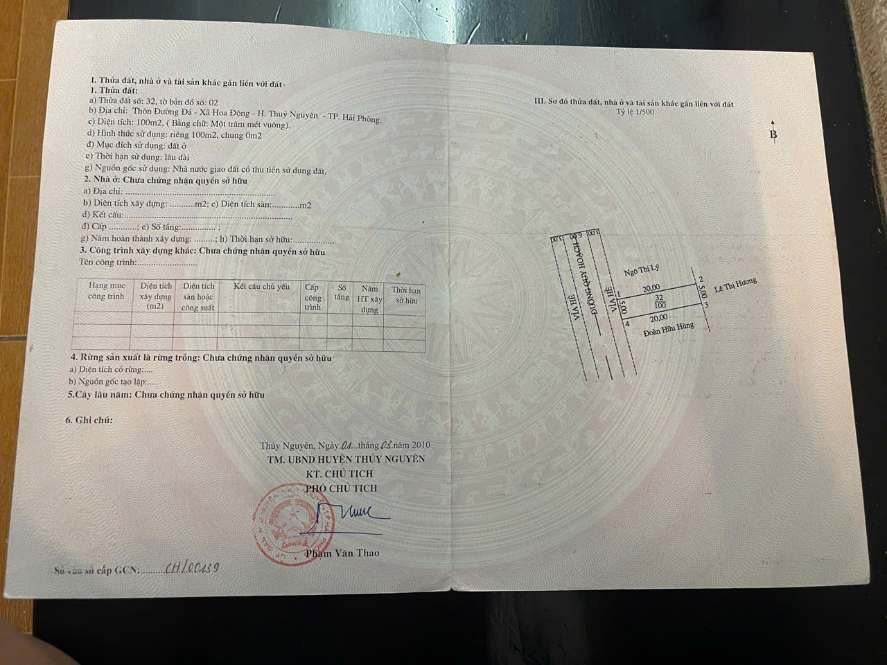 Bán đất 100m² 3.68 tỷ tại Hoa Động Thuỷ Nguyên. liên hệ 0362558882