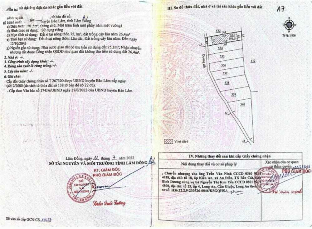 Bán 100m2 xã lộc an