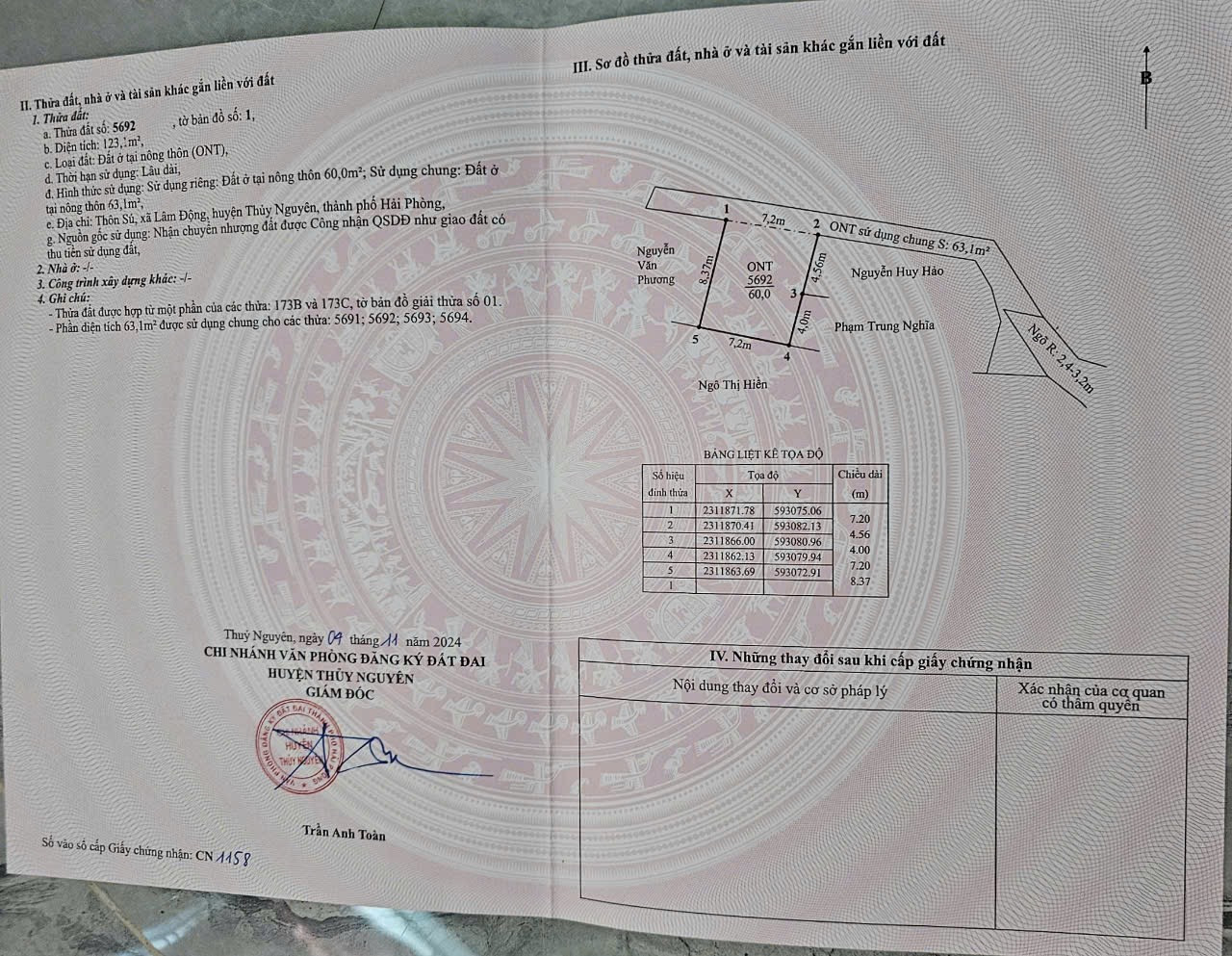 Bán 60m đất Lâm Đông, giá công nhân. Liên hệ : 076.231.9990 e Thuý