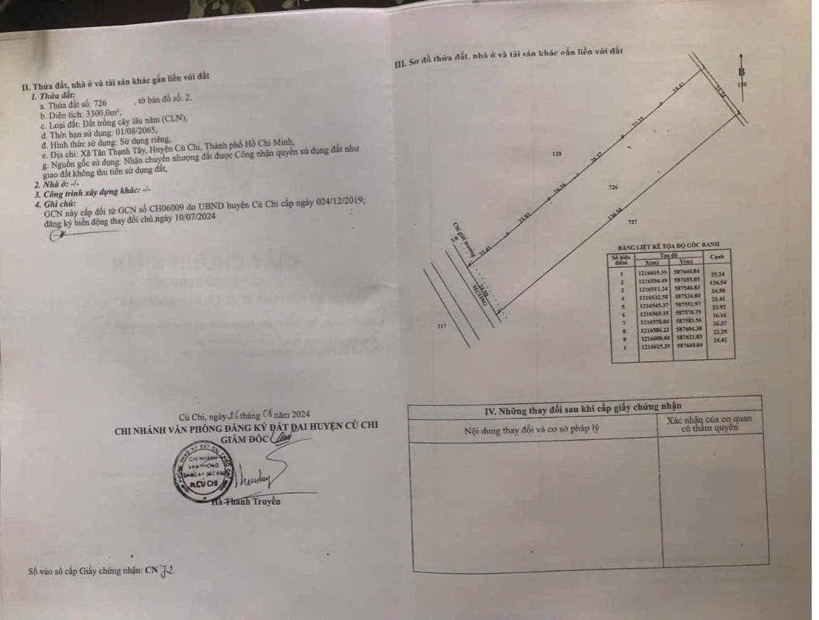 “NGỘP GIẢM THÊM 200 TRIỆU” Bán lô đất vườn mặt tiền đường kênh, xe oto tới đất, dt 3.300m2, xã Tân Thạnh Tây.