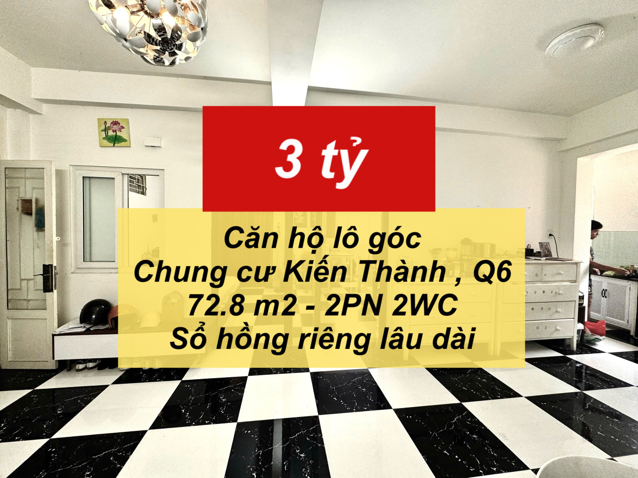 Căn hộ 2 phòng chung cư Kiến Thành Q6