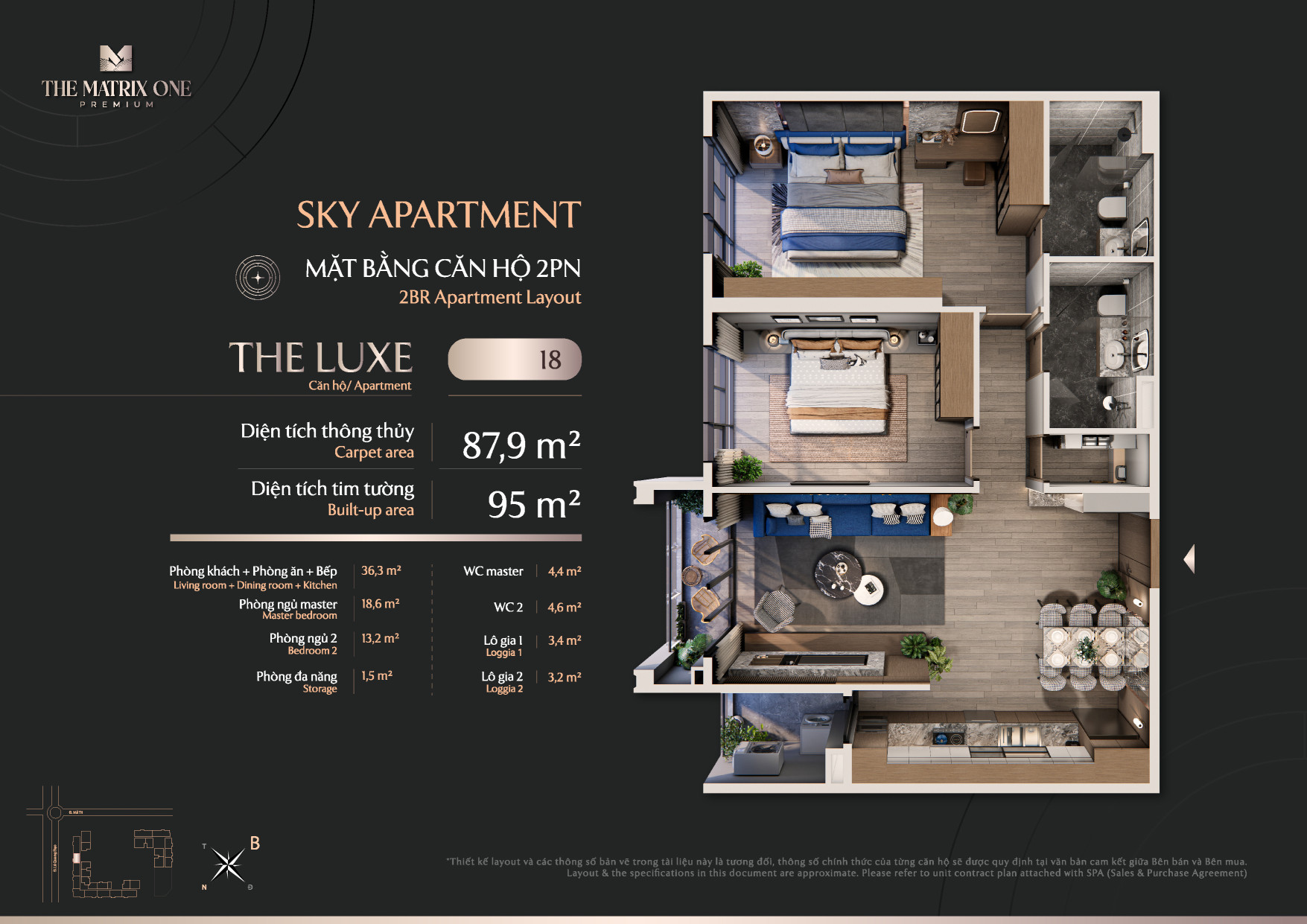 BOOKING Căn hộ 2 PN tại The Matrix One Premium Mỹ Đình, 100m/booking