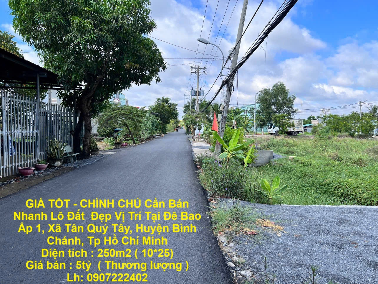 GIÁ TỐT - CHÍNH CHỦ Cần Bán Nhanh Lô Đất  Đẹp Vị Trí Tại Huyện Bình Chánh, TP HCM