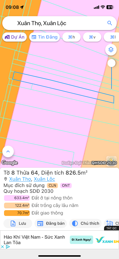 Bán đất 826.5m² 2.3 tỷ tại Xã Xuân Thọ Huyện Xuân Lộc