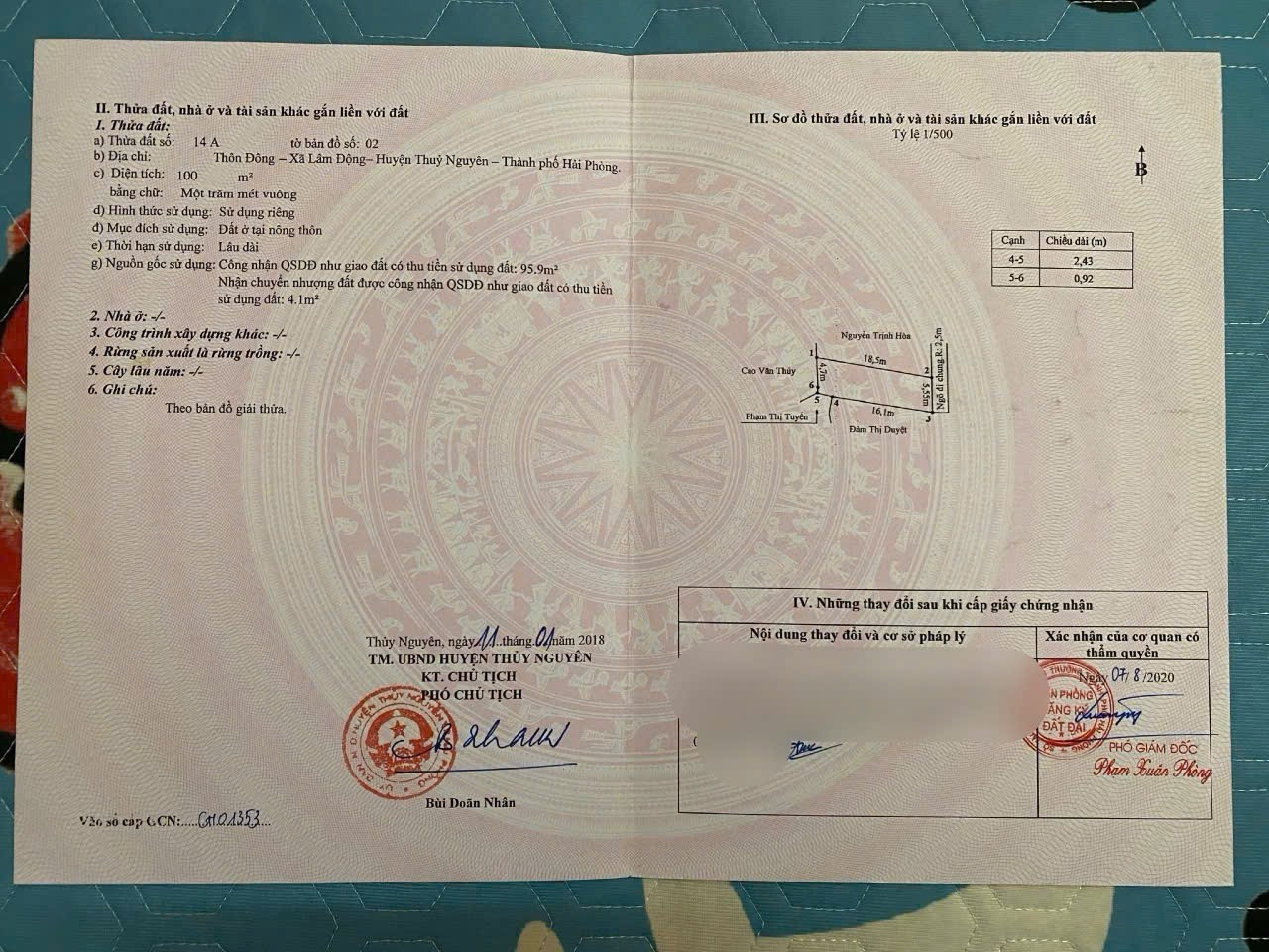 Bán nhanh lô đất tại thôn đông lâm động Thủy Nguyên dt 100m ngang giá chỉ 1tỷ xx lh ngay 0382341632 em Liên