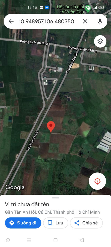 Bán đất Củ Chi, lô đất nằm 1 sẹc Cầu Xóm Thuốc, 1627m2, quy hoạch Khu dân cư, xã Tân An Hội