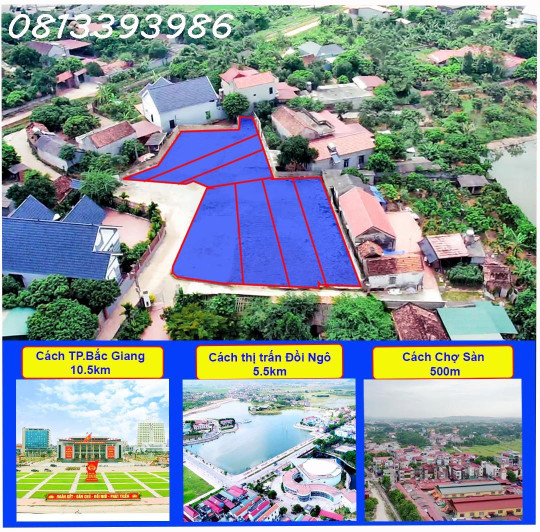 Lô đất 2 mặt tiền siêu đẹp tại Thị Trấn Phương Sơn Lục Nam Bắc giang, Giá siêu thấp
