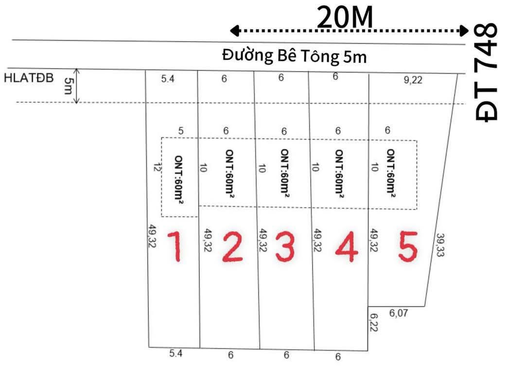 Bán 5 lô F0 An Điền Bến Cát giá đầu tư
