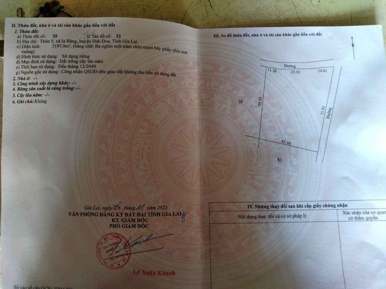 ĐẤT ĐẸP CHÍNH CHỦ – GIÁ TỐT - Xã Ia Băng, huyện Đak Đoa, Tỉnh Gia Lai