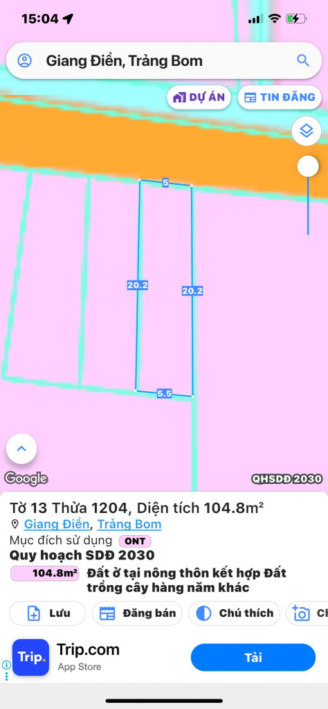 Mặt tiền nhựa Giang Điền, Đồng Nai, 105m2, 1.25 tỷ