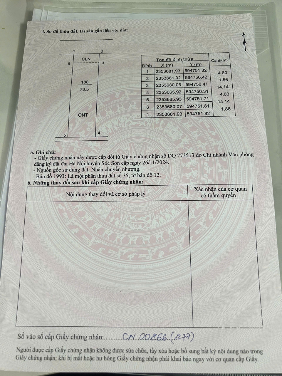 Bán đất 73.5m² ngang 4.6m giá 1.7 tỷ tại Xã Bắc Phú Huyện Sóc Sơn