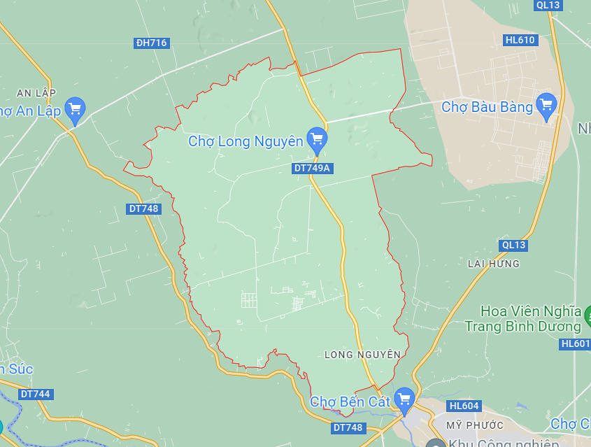 Xã Long Nguyên trên bản đồ