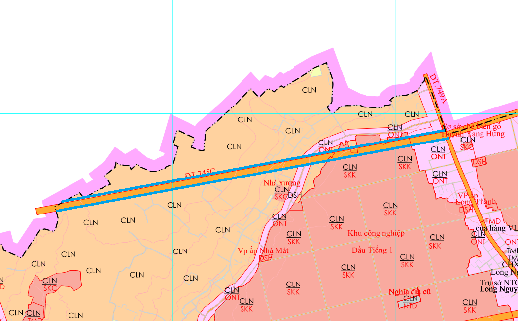 Đường tỉnh 745A trên bản đồ quy hoạch