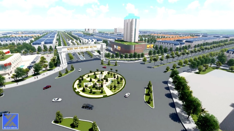 Phối cảnh quy hoạch khu đô thị Phú Hưng đã được UBND tỉnh phê duyệt quy hoạch xây dựng chi tiết 1/500.