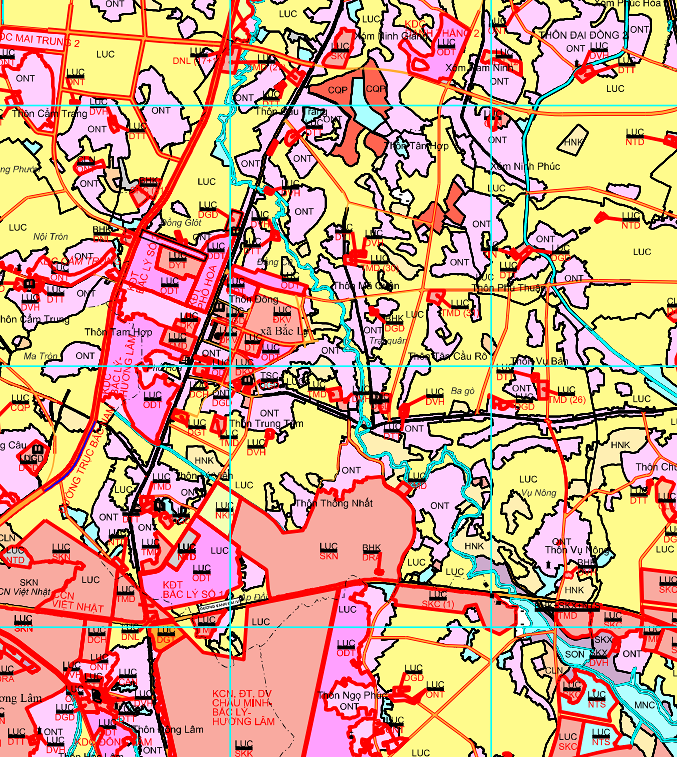 Quy hoạch giao thông thị trấn Bắc Lý trên bản đồ quy hoạch sử dụng đất giai đoạn 2021 – 2030 huyện Hiệp Hòa – tỉnh Bắc Giang.