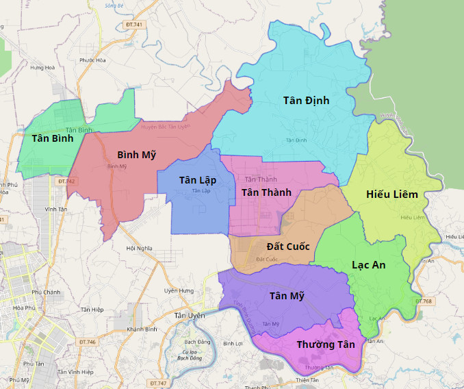 Bản đồ quy hoạch huyện Bắc Tân Uyên