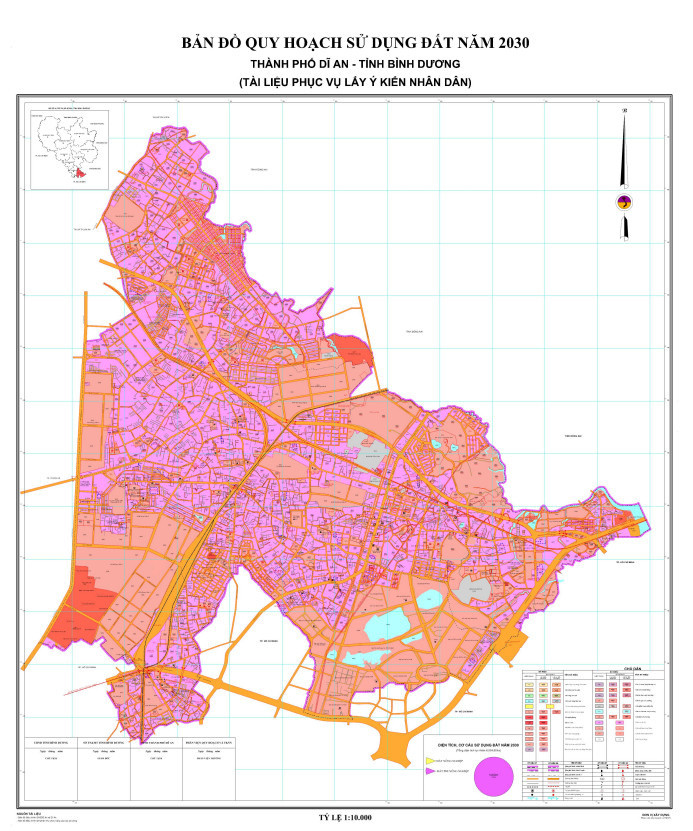Bản đồ sử dụng đất thành phố Dĩ An