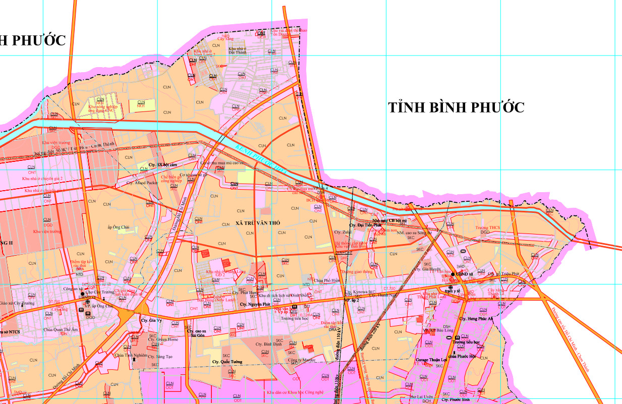 Quy hoạch sử dụng đất xã Trừ Văn Thố được thể hiện trên bản đồ quy hoạch sử dụng đất đến năm 2030 huyện Bàu Bàng.