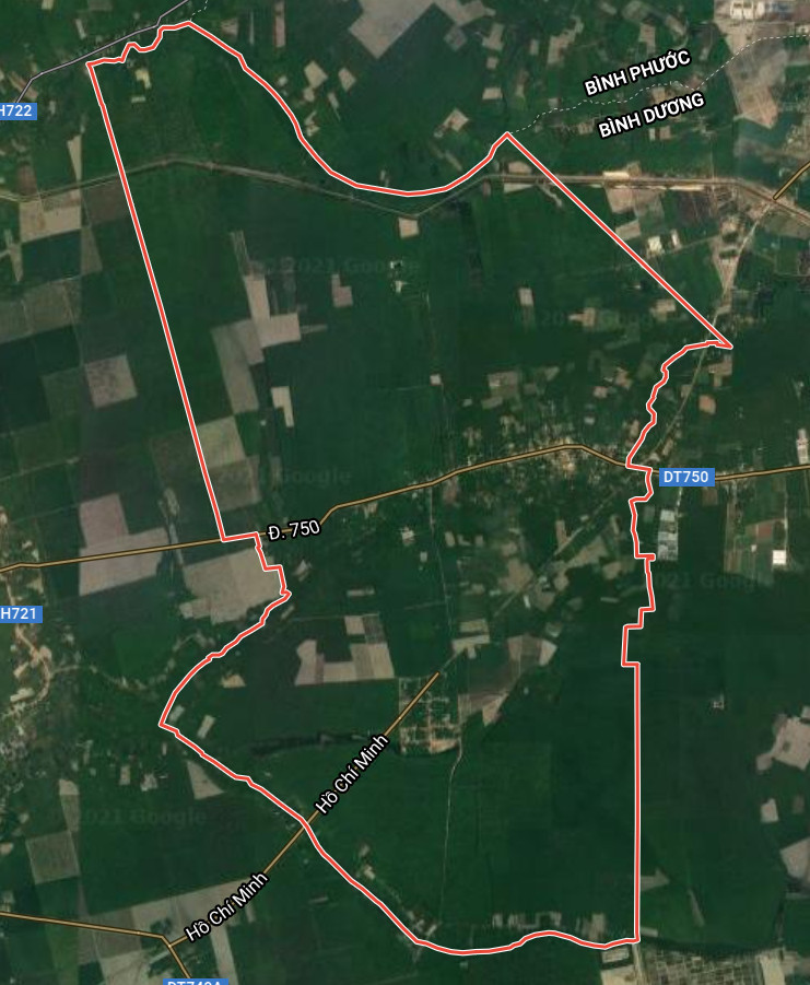 Xã Cây Trường chụp từ bản đồ vệ tinh Google
